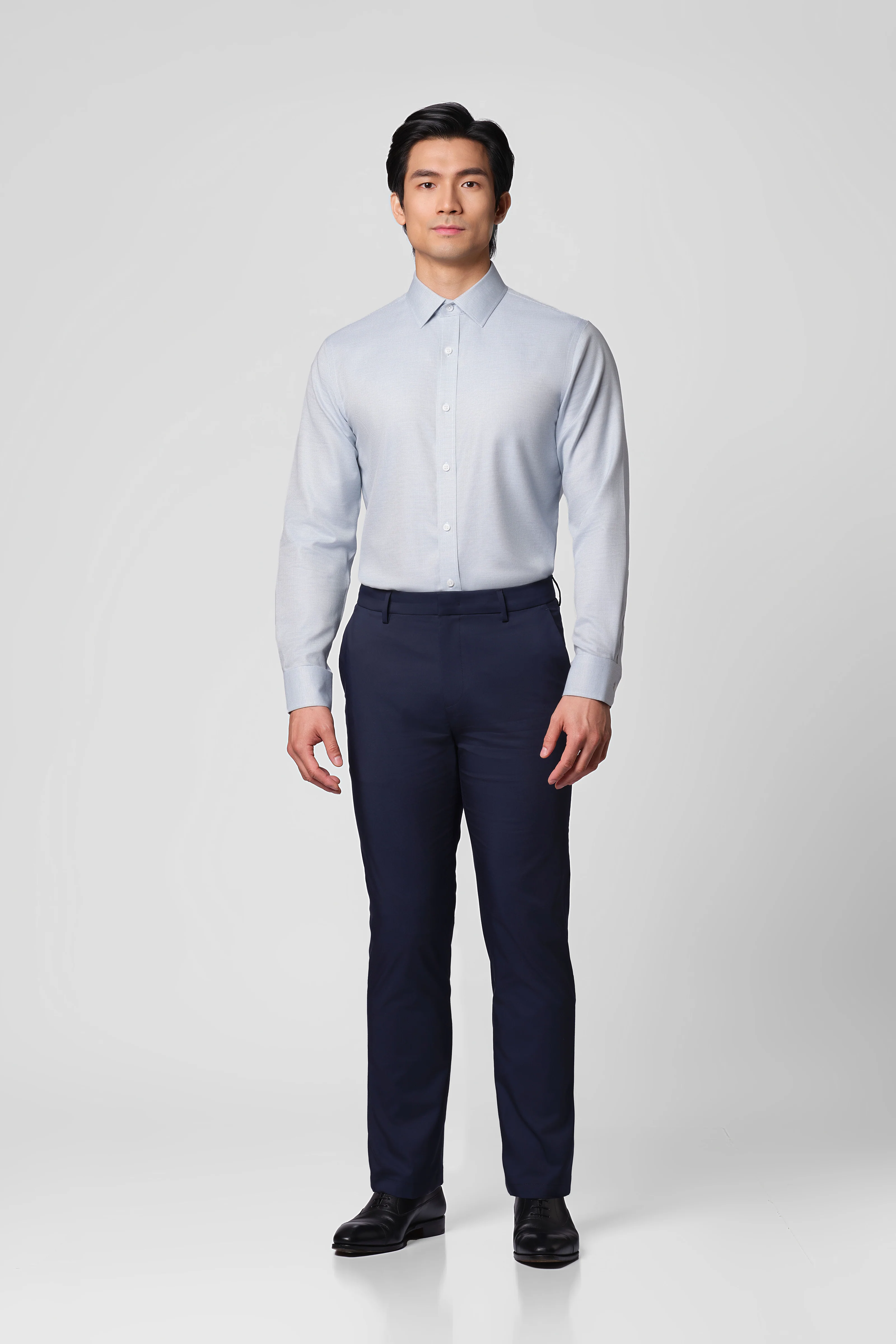 “Frozen in Tones” Waterless Dye Dress Shirt | Glacier Grid 22815N - Image 2