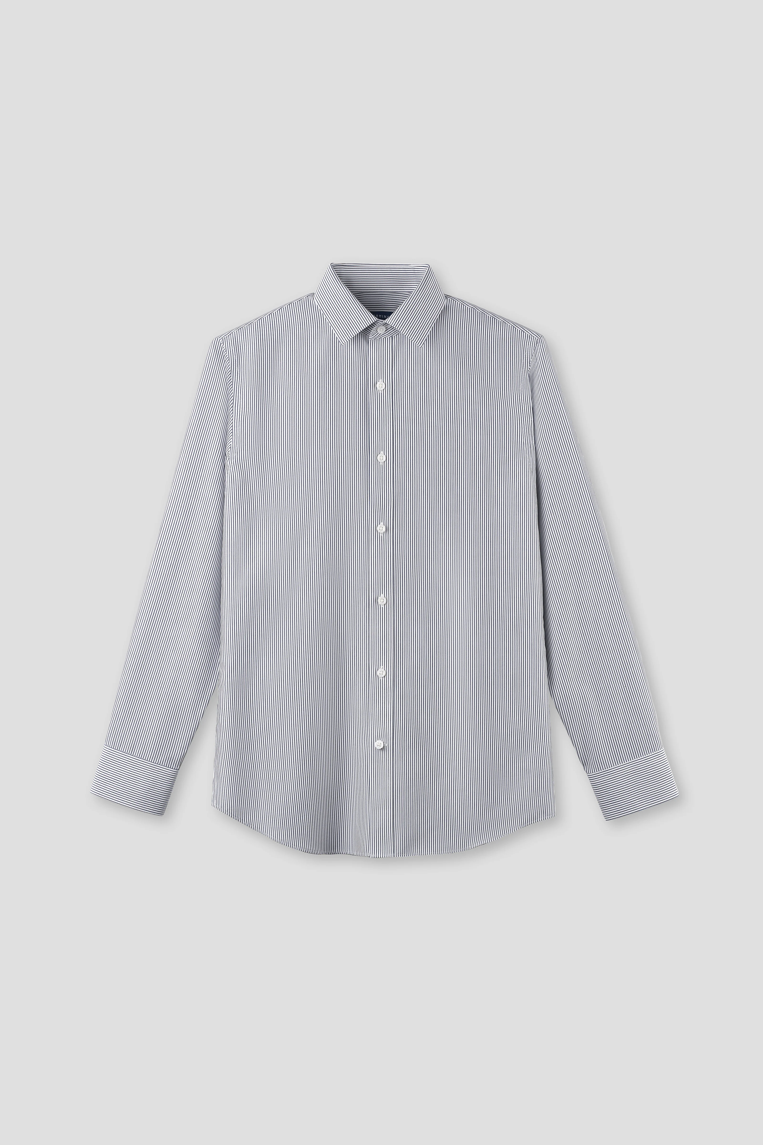 “Frozen in Tones” Waterless Dye Dress Shirt | Iceberg Stripe 22796N - Image 3