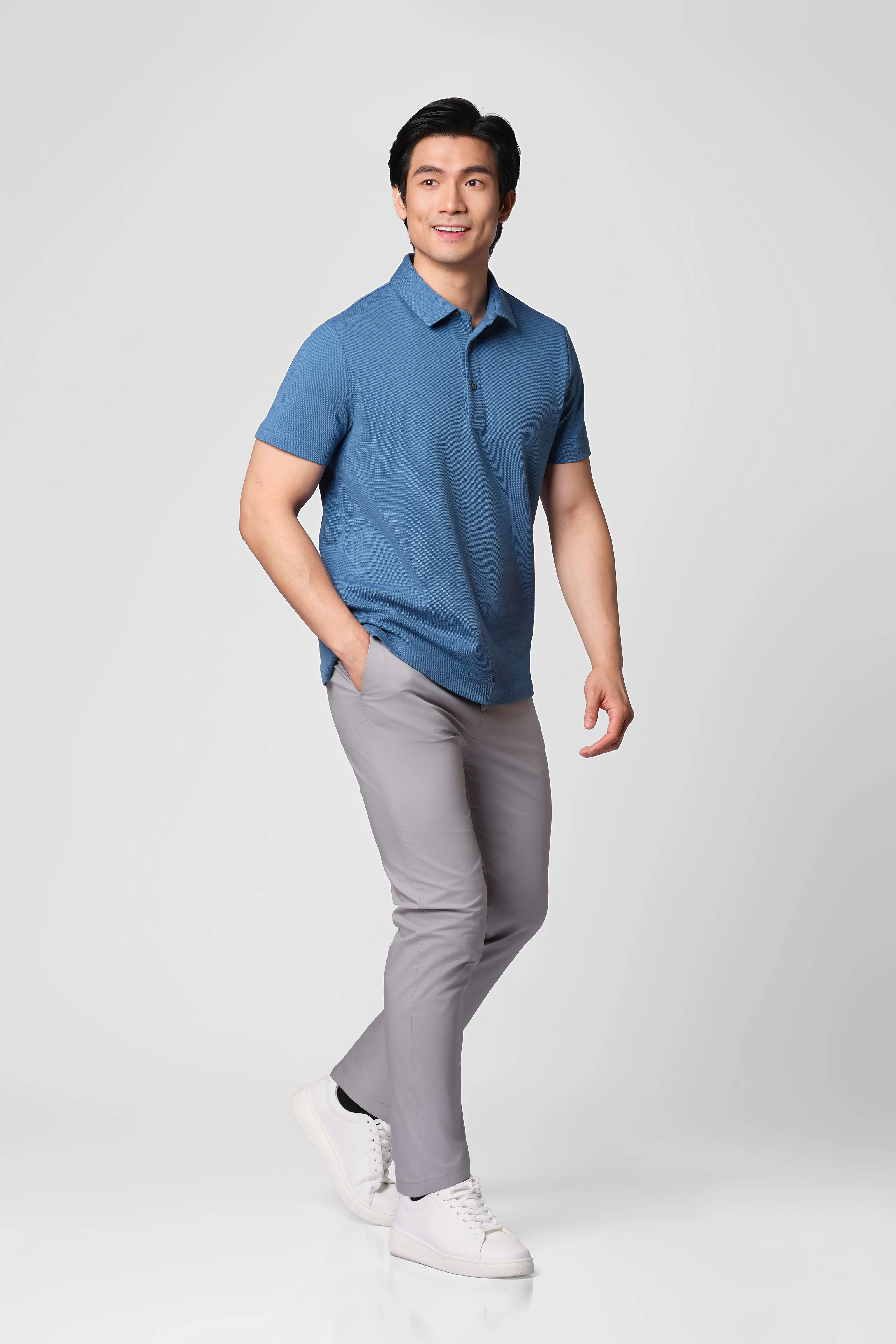 “Frozen in Tones” Waterless Dye Polo | Arctic Sky BL9035 - Image 2