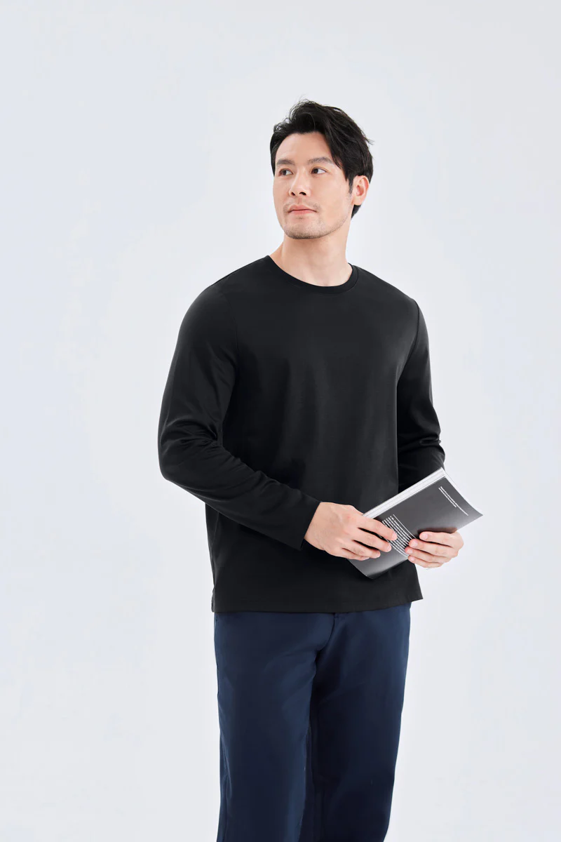 HeatGuard Crew Neck Long Sleeve T-Shirt | Black BKFD01 - Image 3