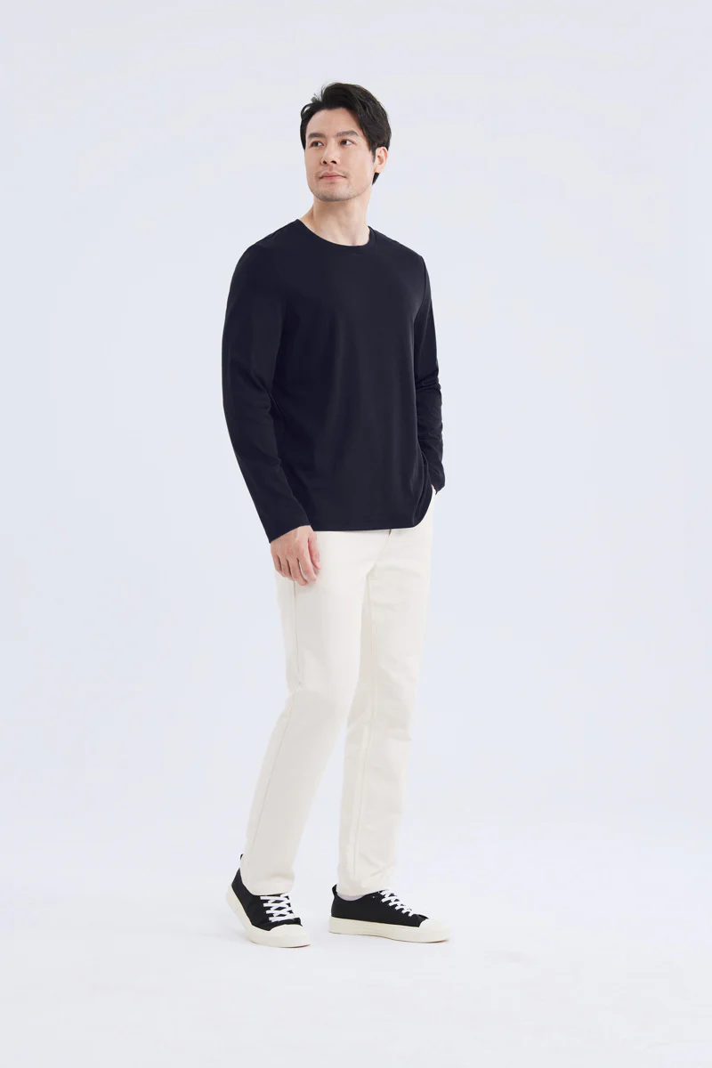 HeatGuard Crew Neck Long Sleeve T-Shirt | Navy NNY096 - Image 3