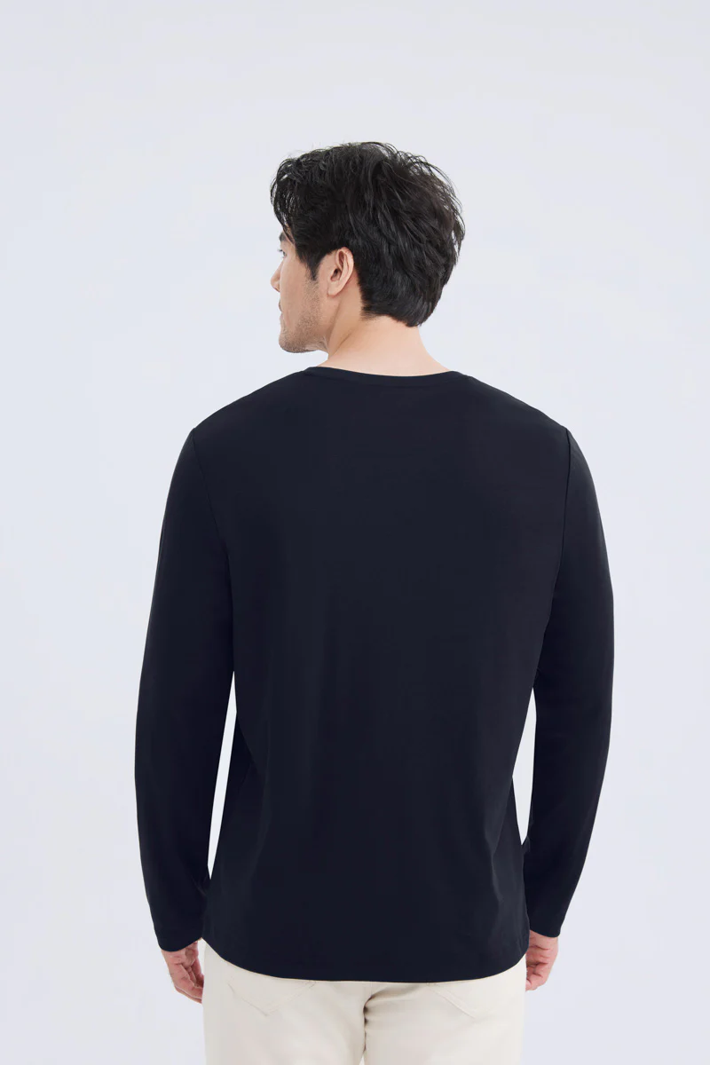 HeatGuard Crew Neck Long Sleeve T-Shirt | Navy NNY096 - Image 5