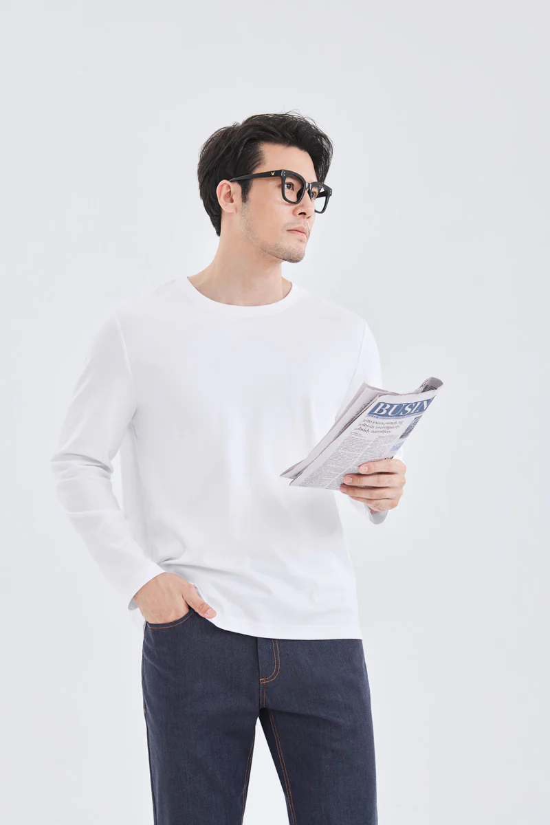 HeatGuard Crew Neck Long Sleeve T-Shirt | White WH001Z - Image 4