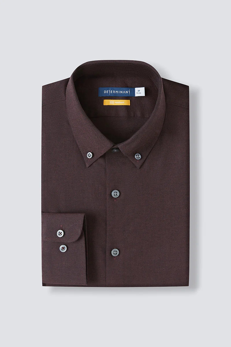 HeatGuard Flannel Button-Down Smart Shirt | Brown BRE102 - Image 10