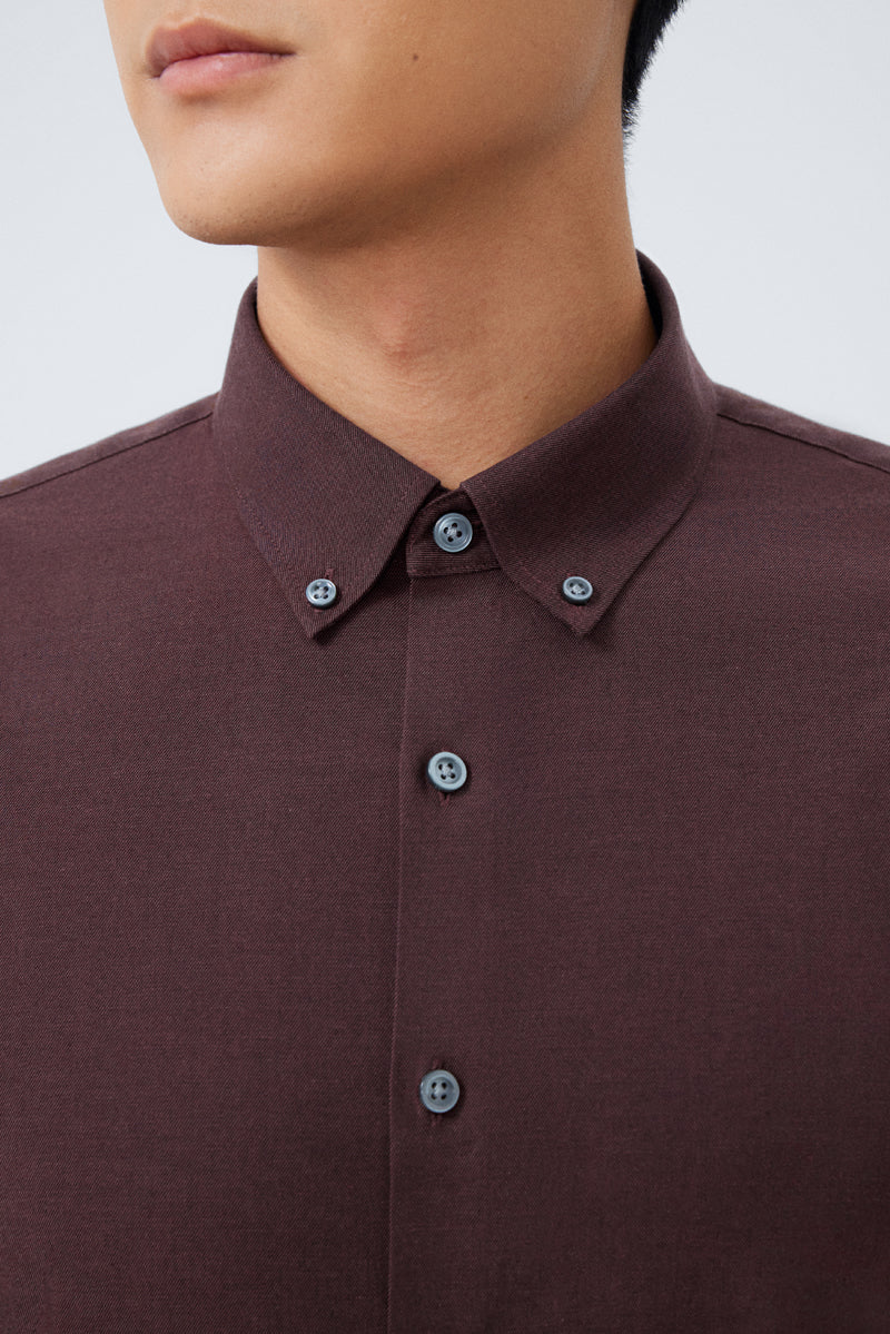 HeatGuard Flannel Button-Down Smart Shirt | Brown BRE102 - Image 2