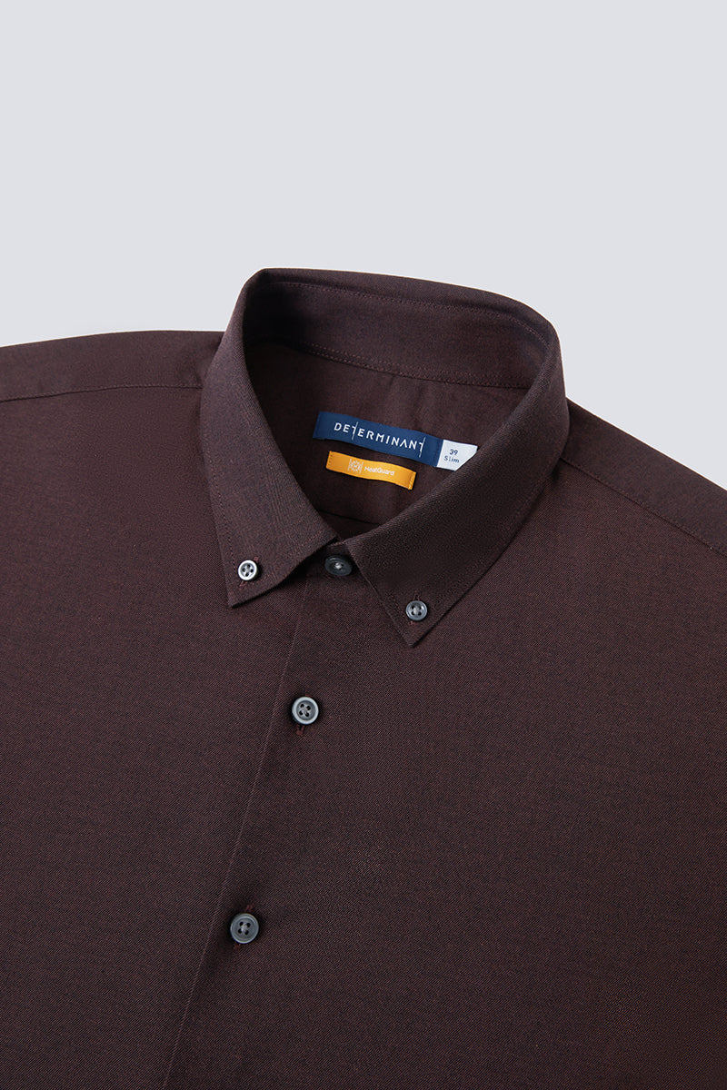 HeatGuard Flannel Button-Down Smart Shirt | Brown BRE102 - Image 6