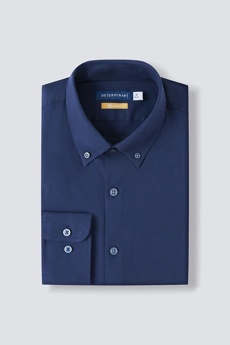 HeatGuard Flannel Button-Down Smart Shirt | Navy NYE069 - Image 11
