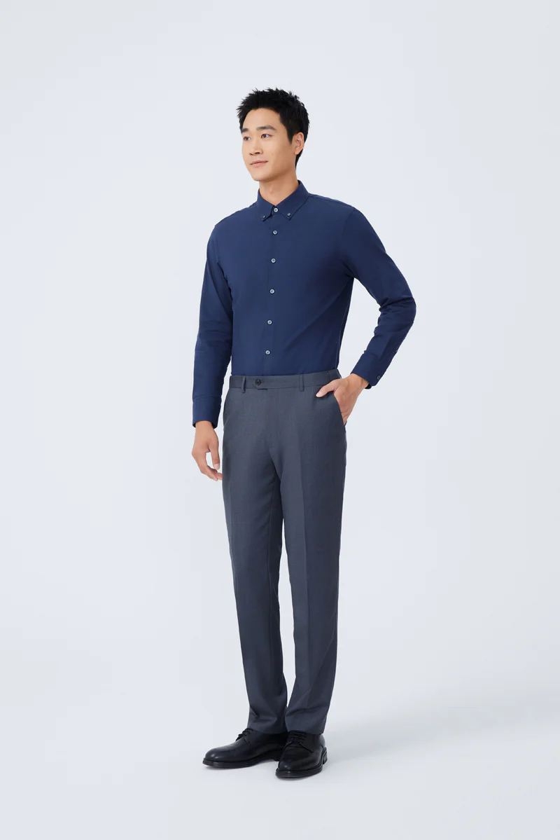 HeatGuard Flannel Button-Down Smart Shirt | Navy NYE069 - Image 3