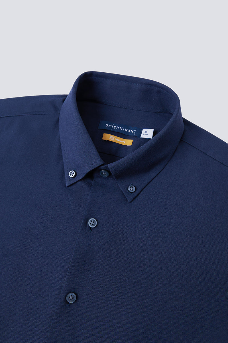 HeatGuard Flannel Button-Down Smart Shirt | Navy NYE069 - Image 7