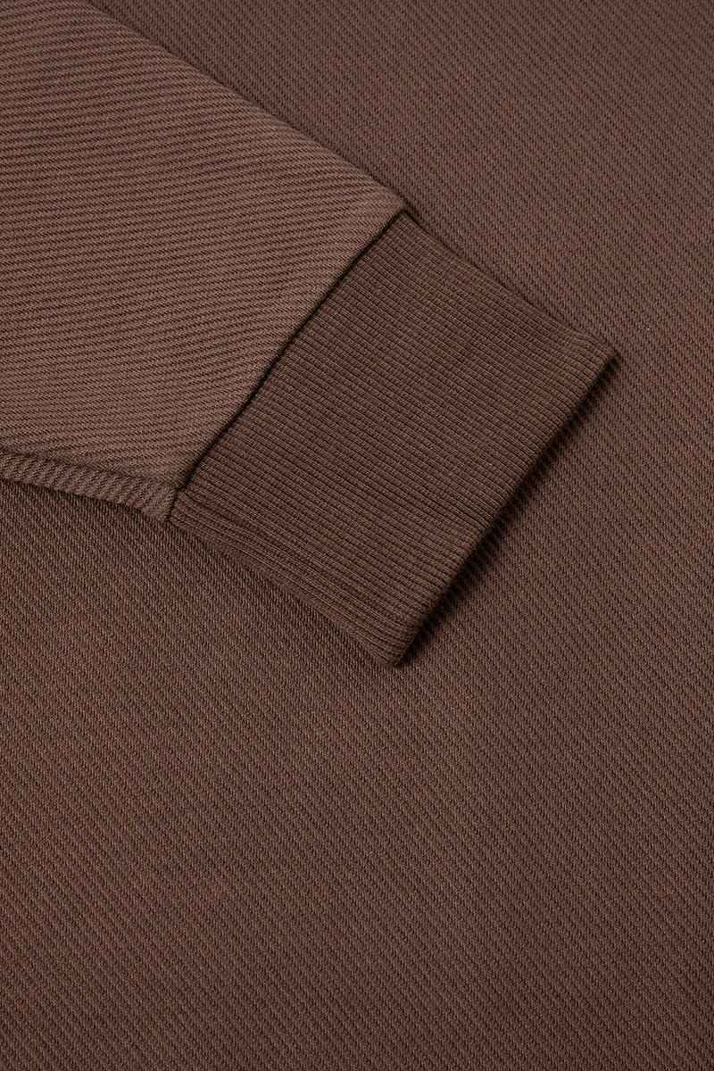 HeatGuard Jacquard Long Sleeve Polo | Brown BRE054 - Image 7