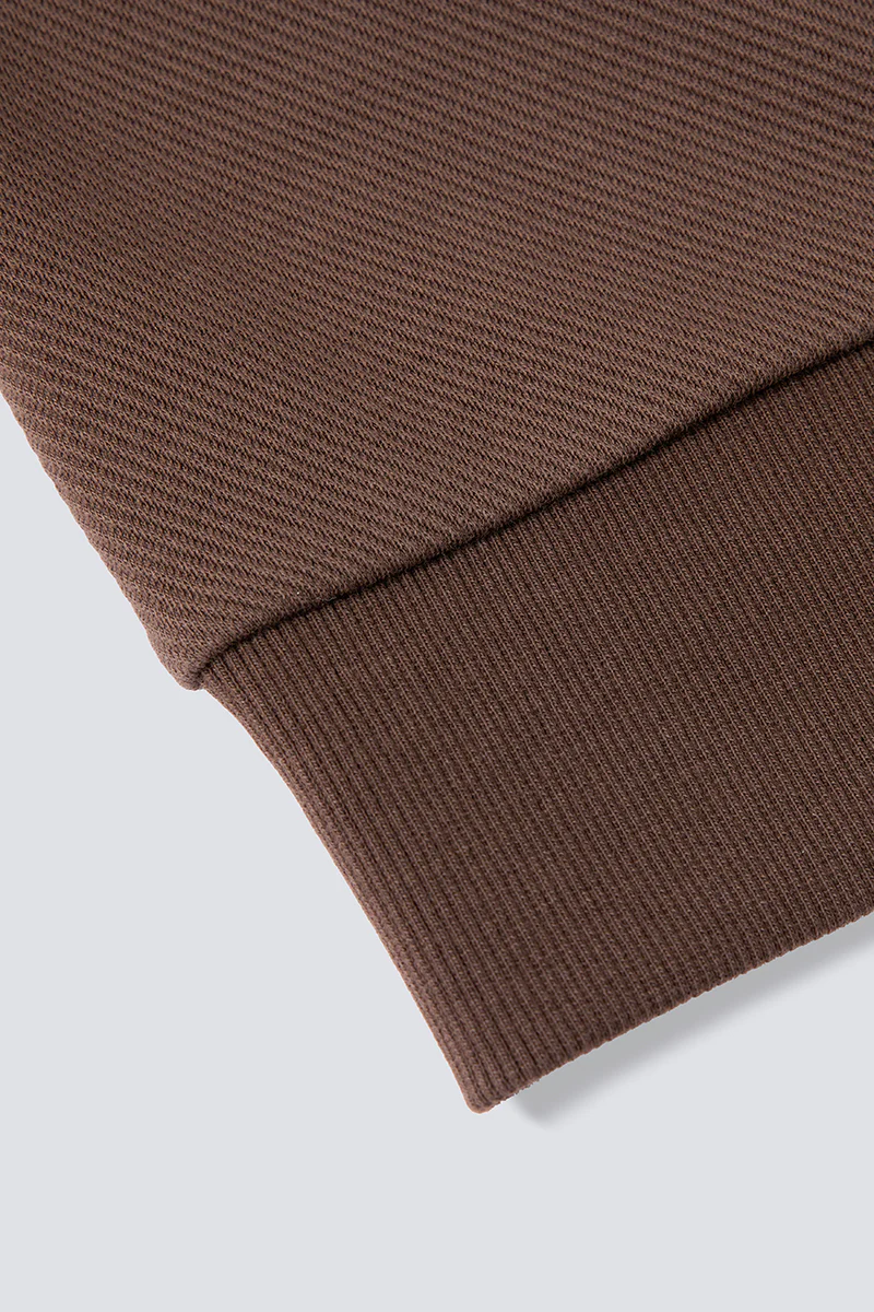 HeatGuard Jacquard Long Sleeve Polo | Brown BRE054 - Image 8