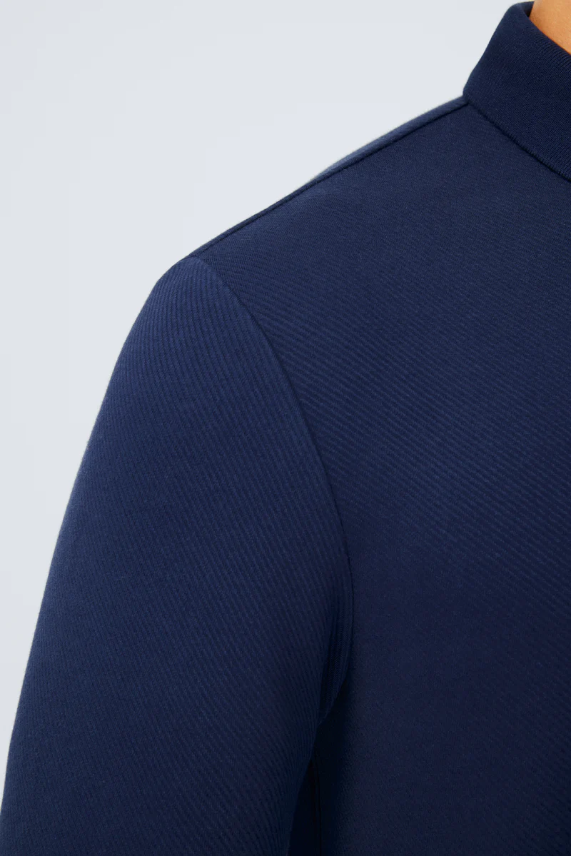 HeatGuard Jacquard Long Sleeve Polo | Navy NNY096 - Image 6