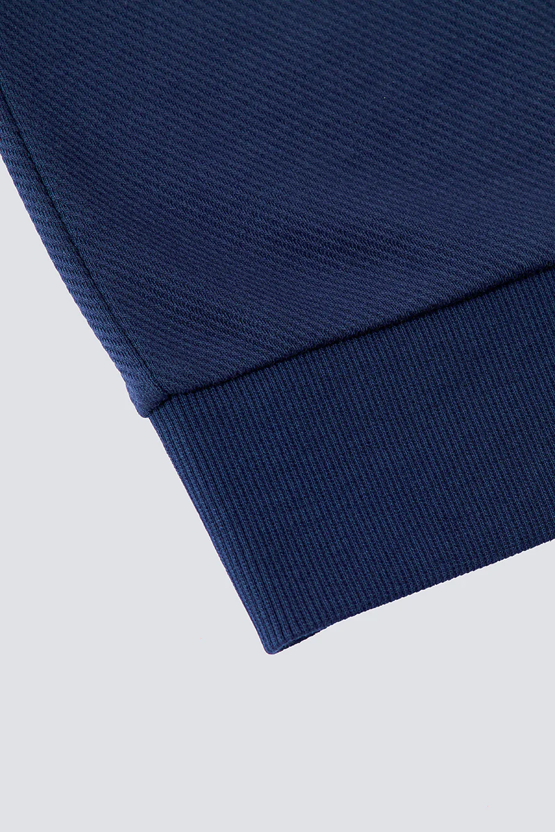HeatGuard Jacquard Long Sleeve Polo | Navy NNY096 - Image 8