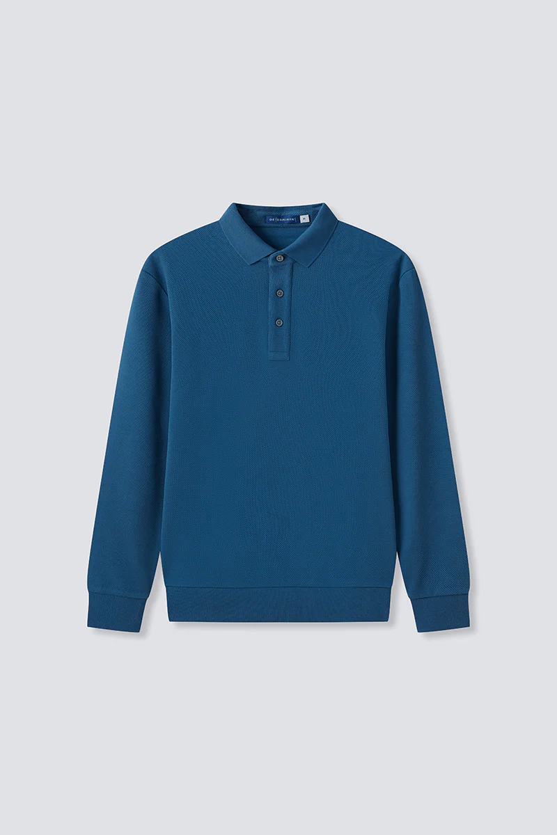 HeatGuard Jacquard Long Sleeve Polo | Teal PT4126 - Image 10