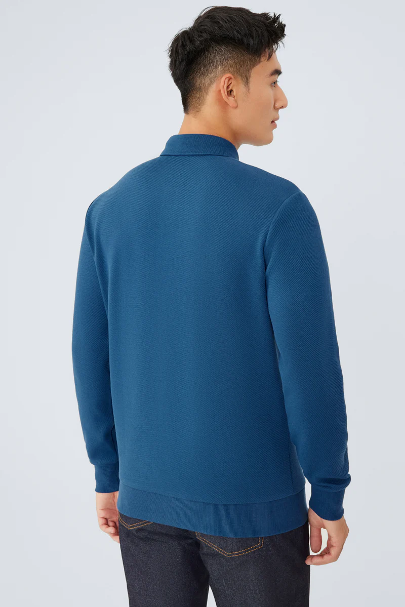 HeatGuard Jacquard Long Sleeve Polo | Teal PT4126 - Image 4