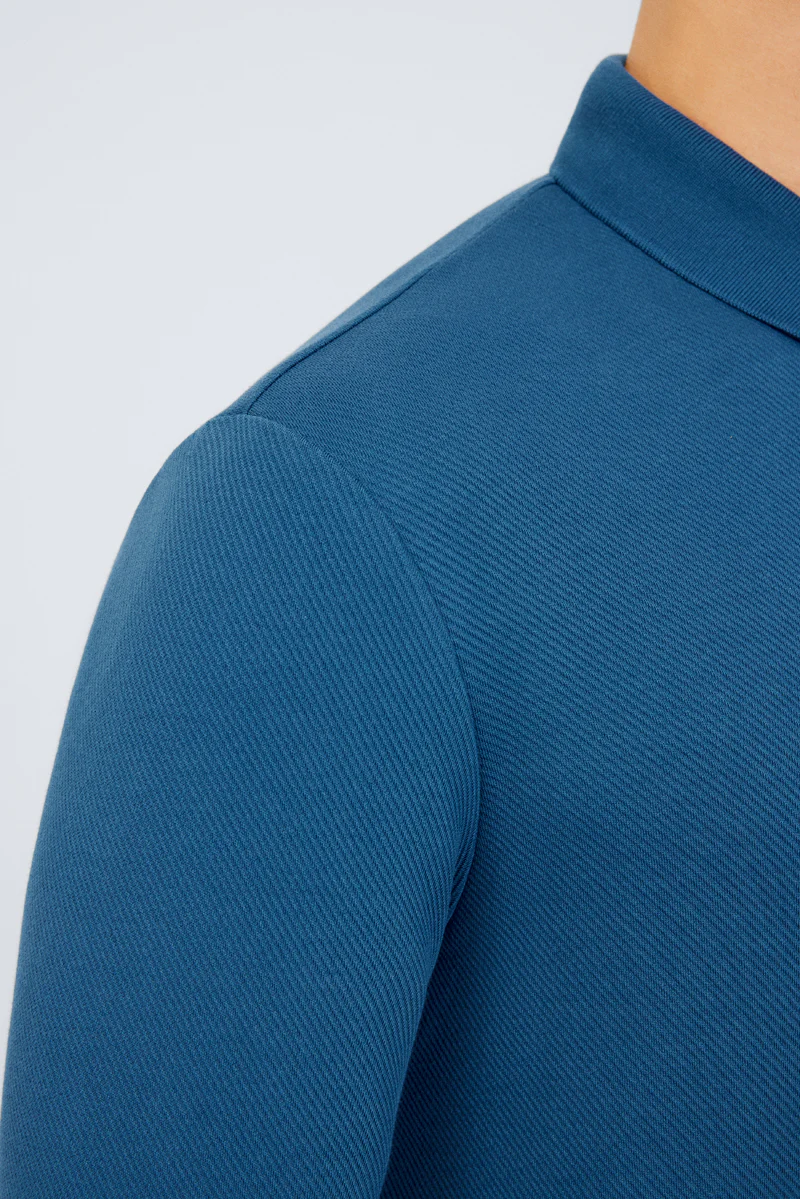 HeatGuard Jacquard Long Sleeve Polo | Teal PT4126 - Image 5