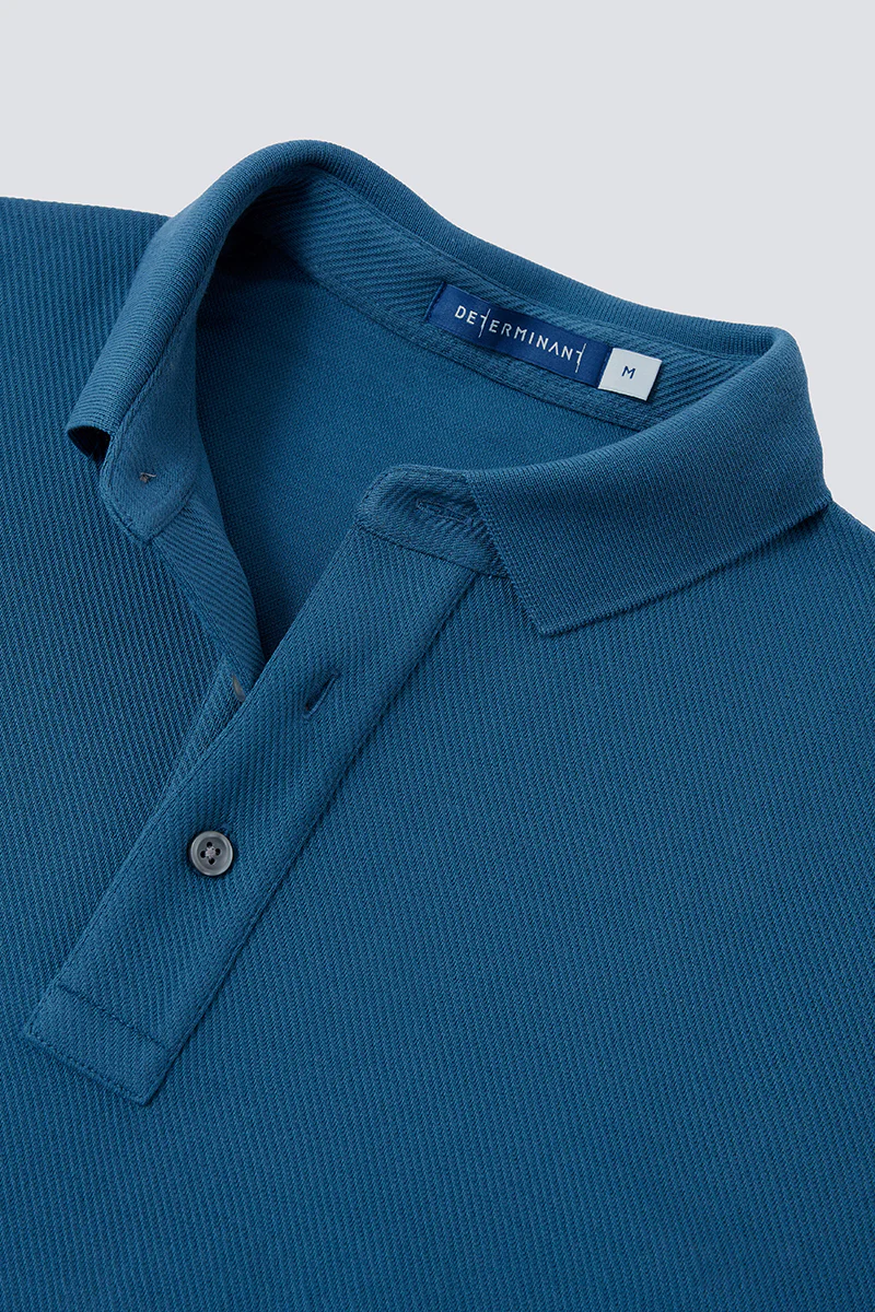HeatGuard Jacquard Long Sleeve Polo | Teal PT4126 - Image 6