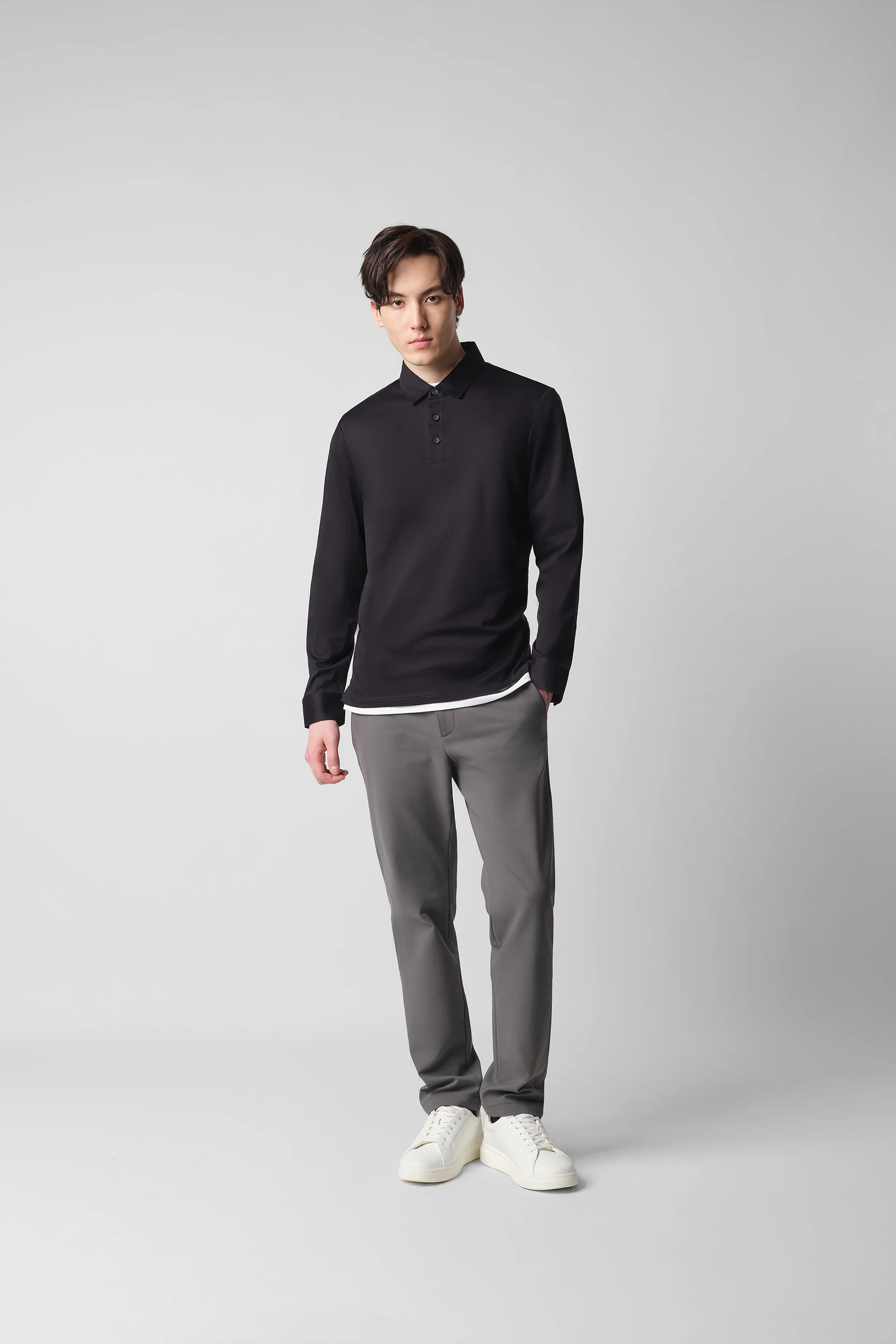 HeatGuard Long Sleeve Polo | Black BKFD01 - Image 6