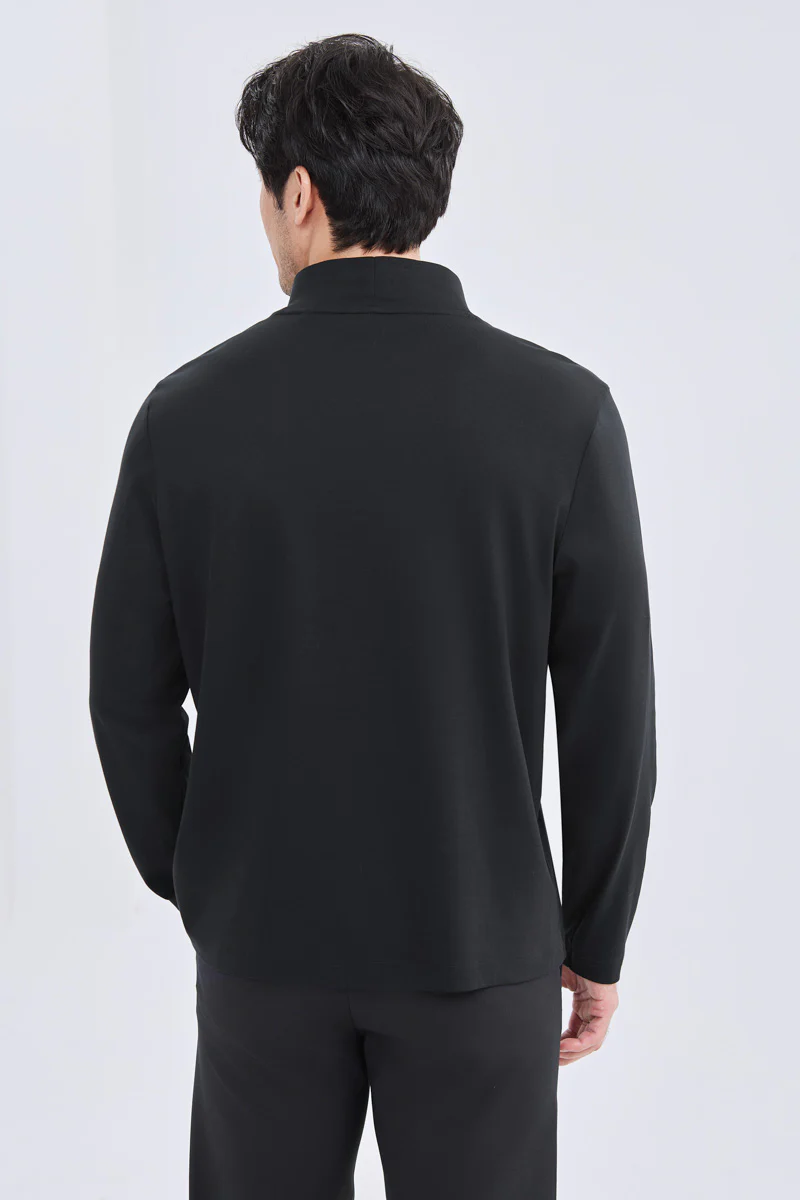 HeatGuard Mock Neck Long Sleeve T-Shirt | Black BKFD01 - Image 3