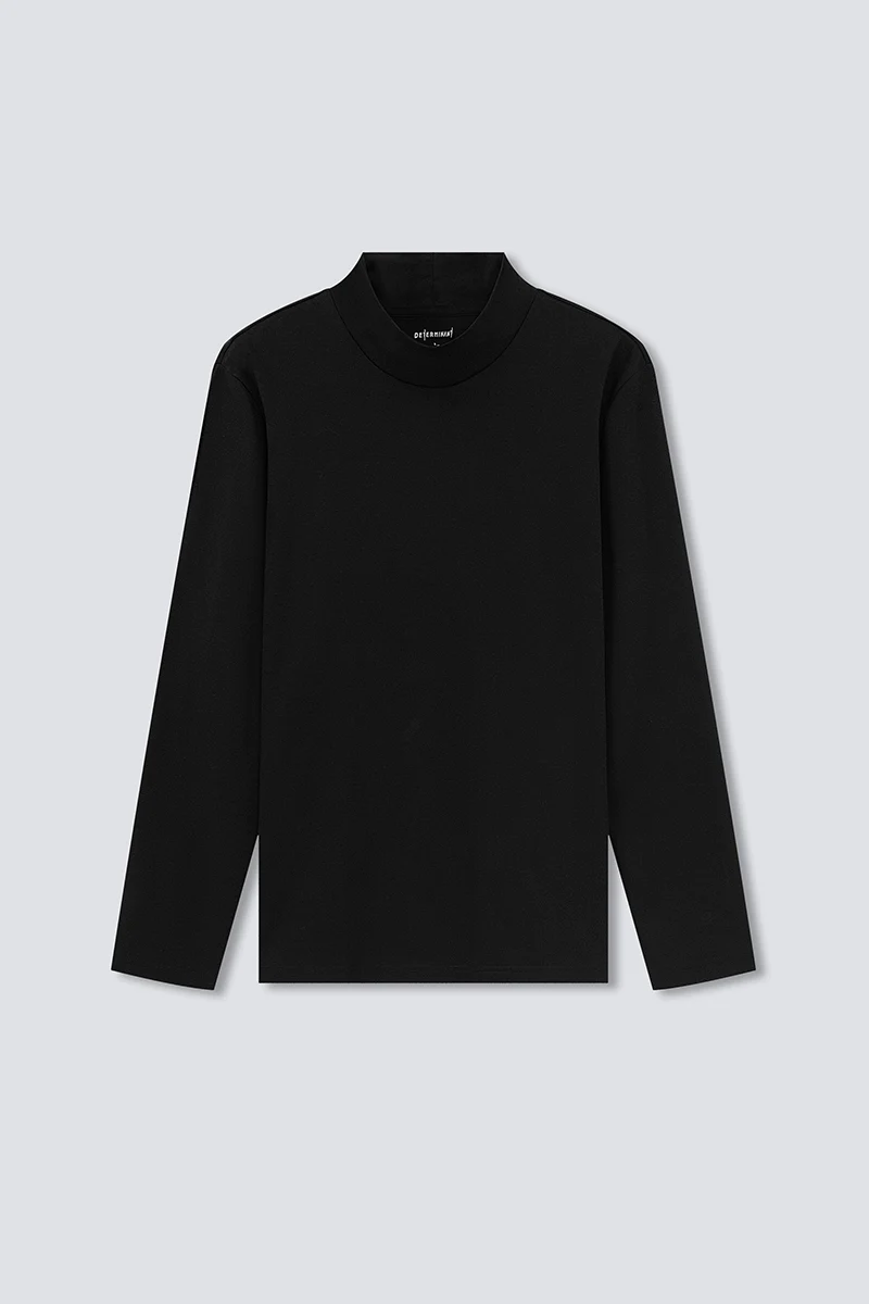 HeatGuard Mock Neck Long Sleeve T-Shirt | Black BKFD01 - Image 6