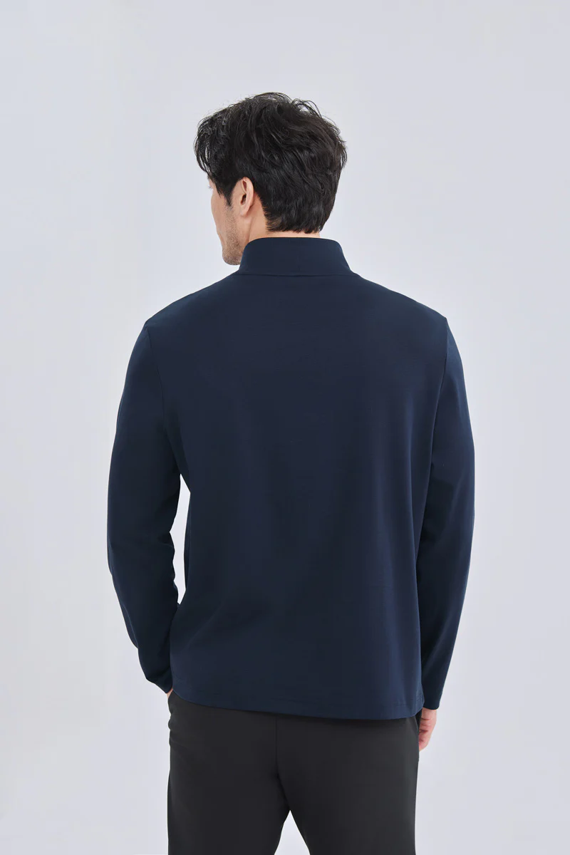 HeatGuard Mock Neck Long Sleeve T-Shirt | Navy NNY096 - Image 4