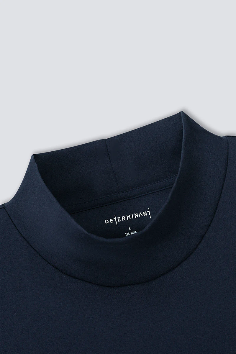 HeatGuard Mock Neck Long Sleeve T-Shirt | Navy NNY096 - Image 7
