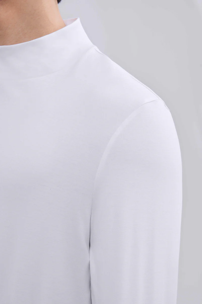 HeatGuard Mock Neck Long Sleeve T-Shirt | White WH001Z - Image 4