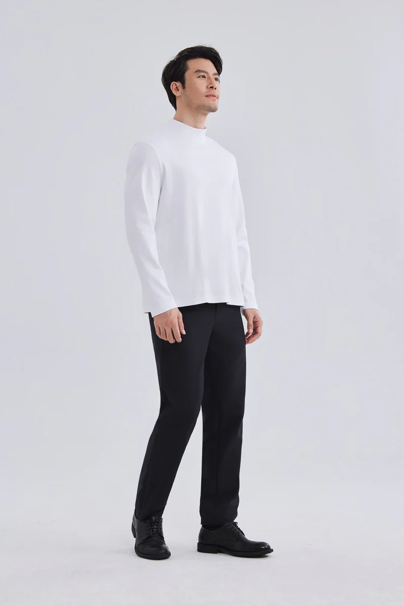 HeatGuard Mock Neck Long Sleeve T-Shirt | White WH001Z - Image 5