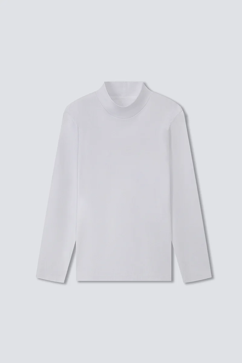 HeatGuard Mock Neck Long Sleeve T-Shirt | White WH001Z - Image 6