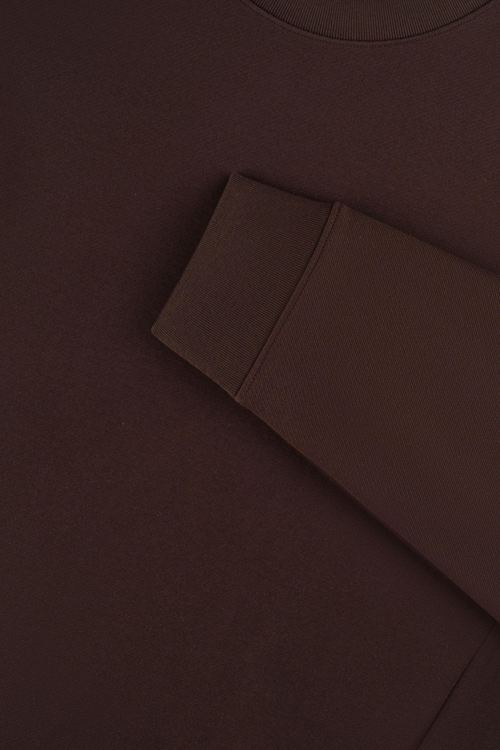 HeatGuard Twill Jacquard Crew Neck Sweatshirt | Deep Brown PT1106 - Image 4