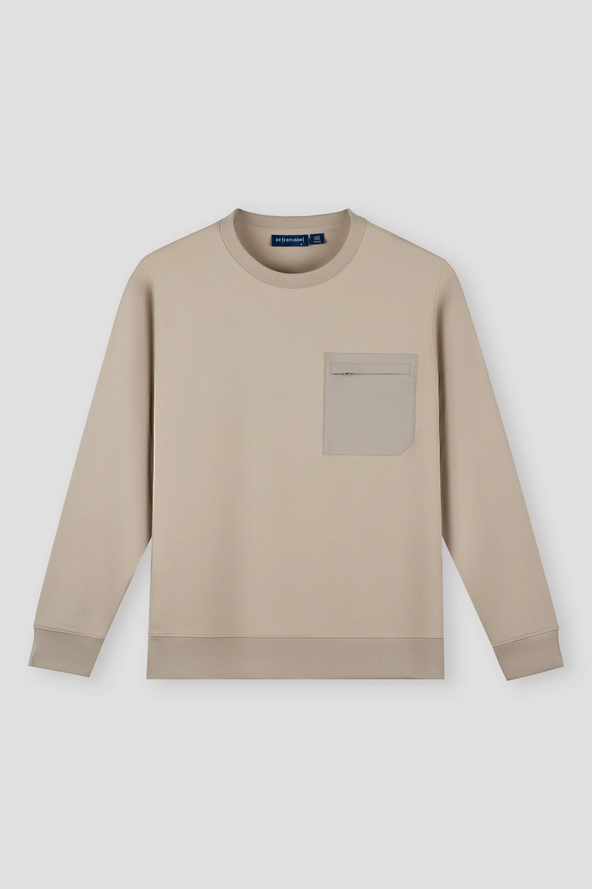 HeatGuard Twill Jacquard Patch Pocket Sweatshirt | Light Khaki PT1306 - Image 2