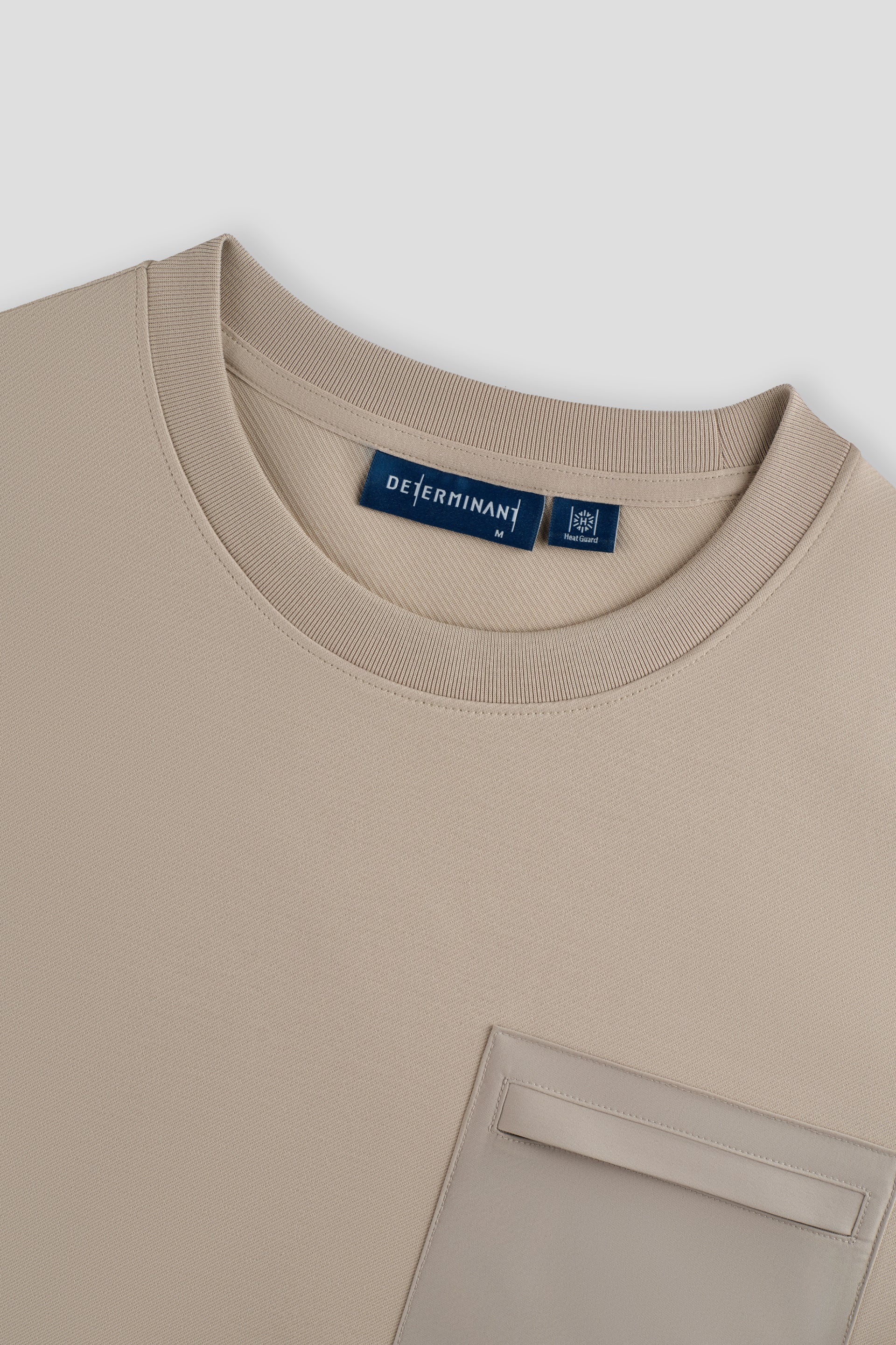 HeatGuard Twill Jacquard Patch Pocket Sweatshirt | Light Khaki PT1306 - Image 3