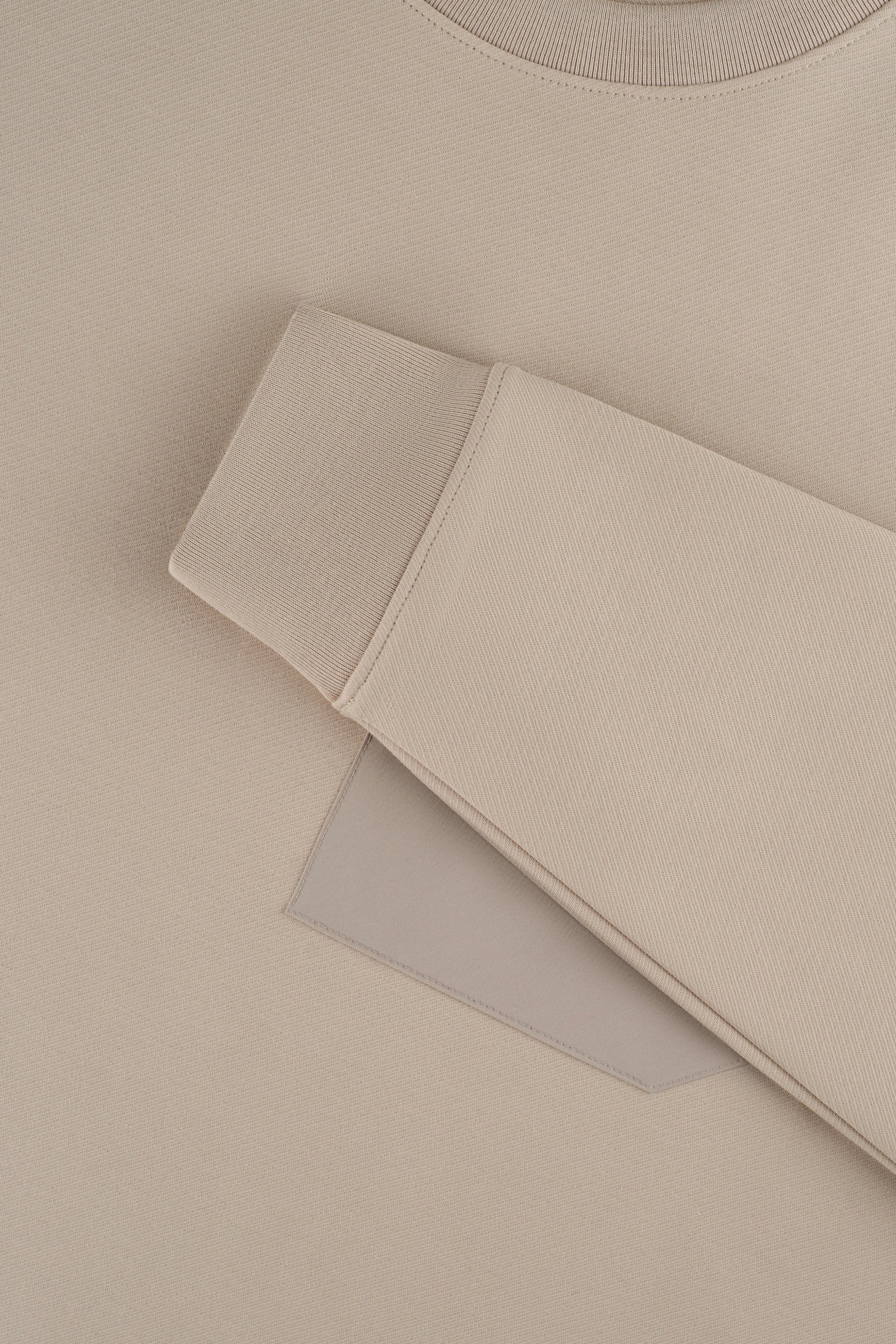 HeatGuard Twill Jacquard Patch Pocket Sweatshirt | Light Khaki PT1306 - Image 4