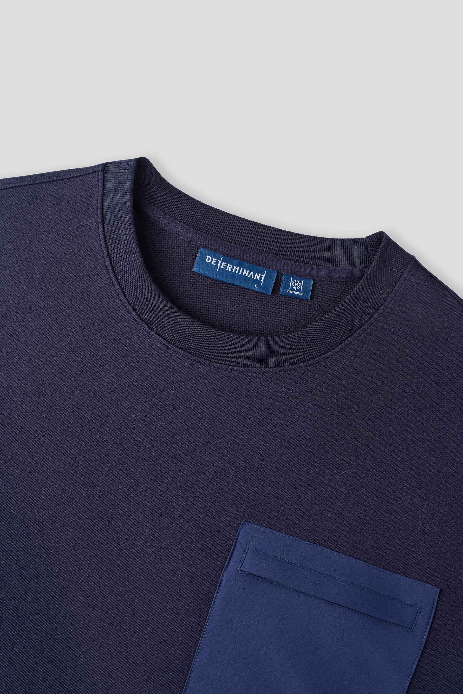 HeatGuard Twill Jacquard Patch Pocket Sweatshirt | Navy NNY096 - Image 3