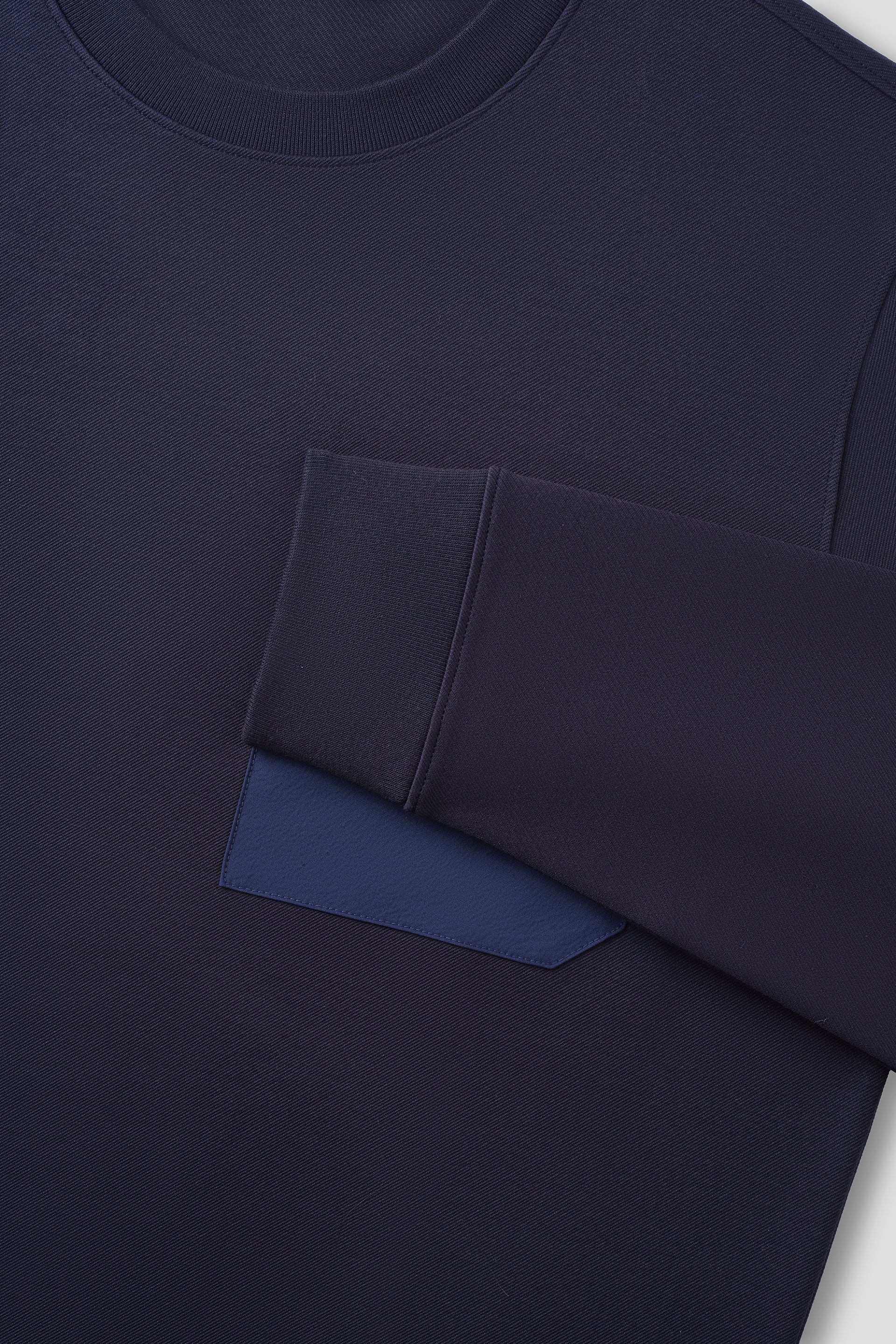 HeatGuard Twill Jacquard Patch Pocket Sweatshirt | Navy NNY096 - Image 4