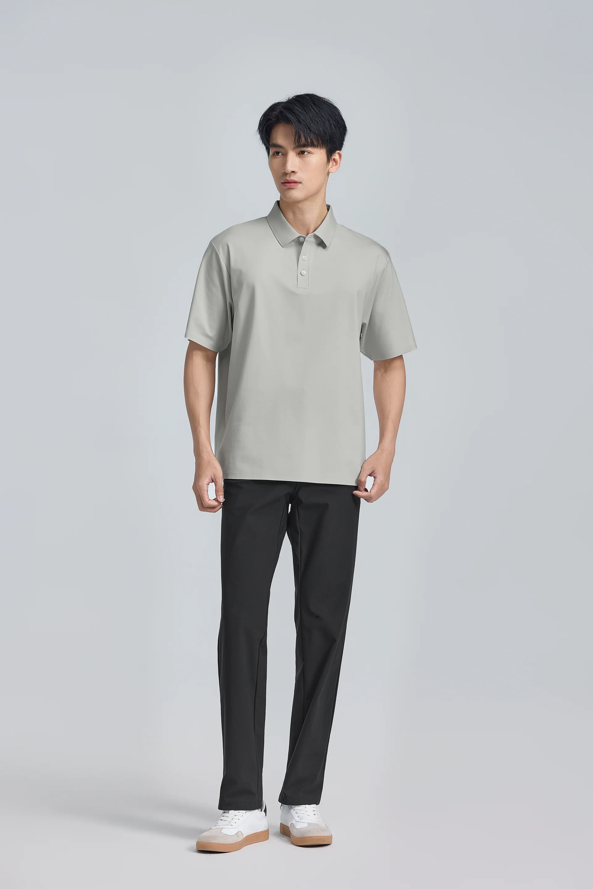 InstantCool Bonded Jersey Polo | Light Grey GYFL01 - Image 4