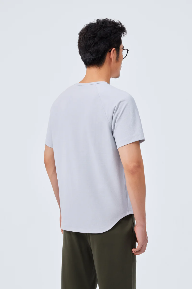 InstantCool Raglan Curved Hem T-Shirt | Grey GYE128 - Image 4