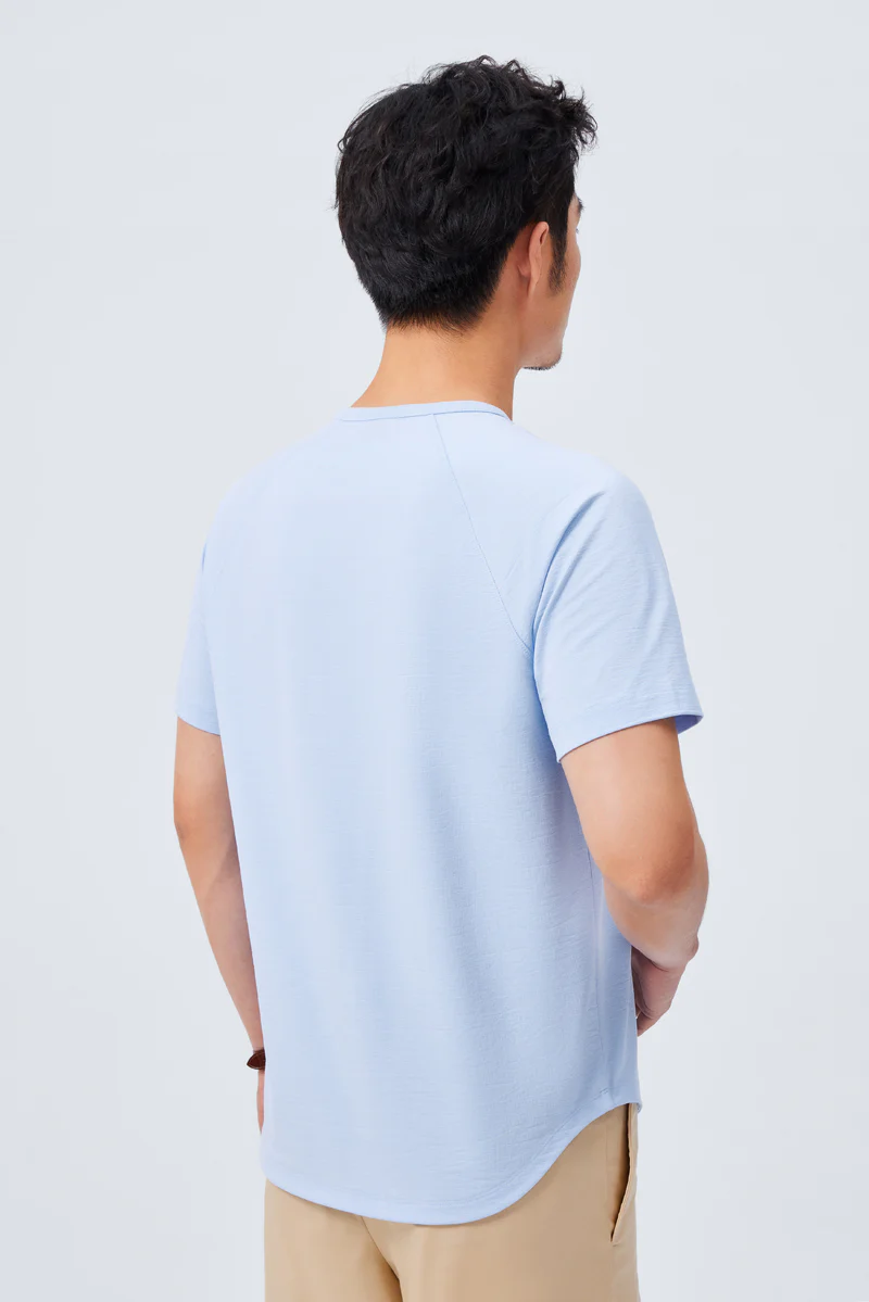 InstantCool Raglan Curved Hem T-Shirt | Light Blue 15940P - Image 4