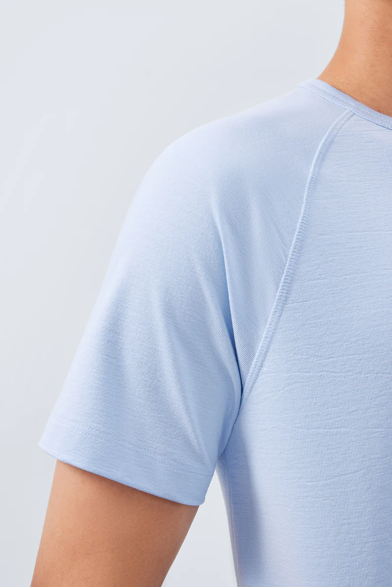 InstantCool Raglan Curved Hem T-Shirt | Light Blue 15940P - Image 5