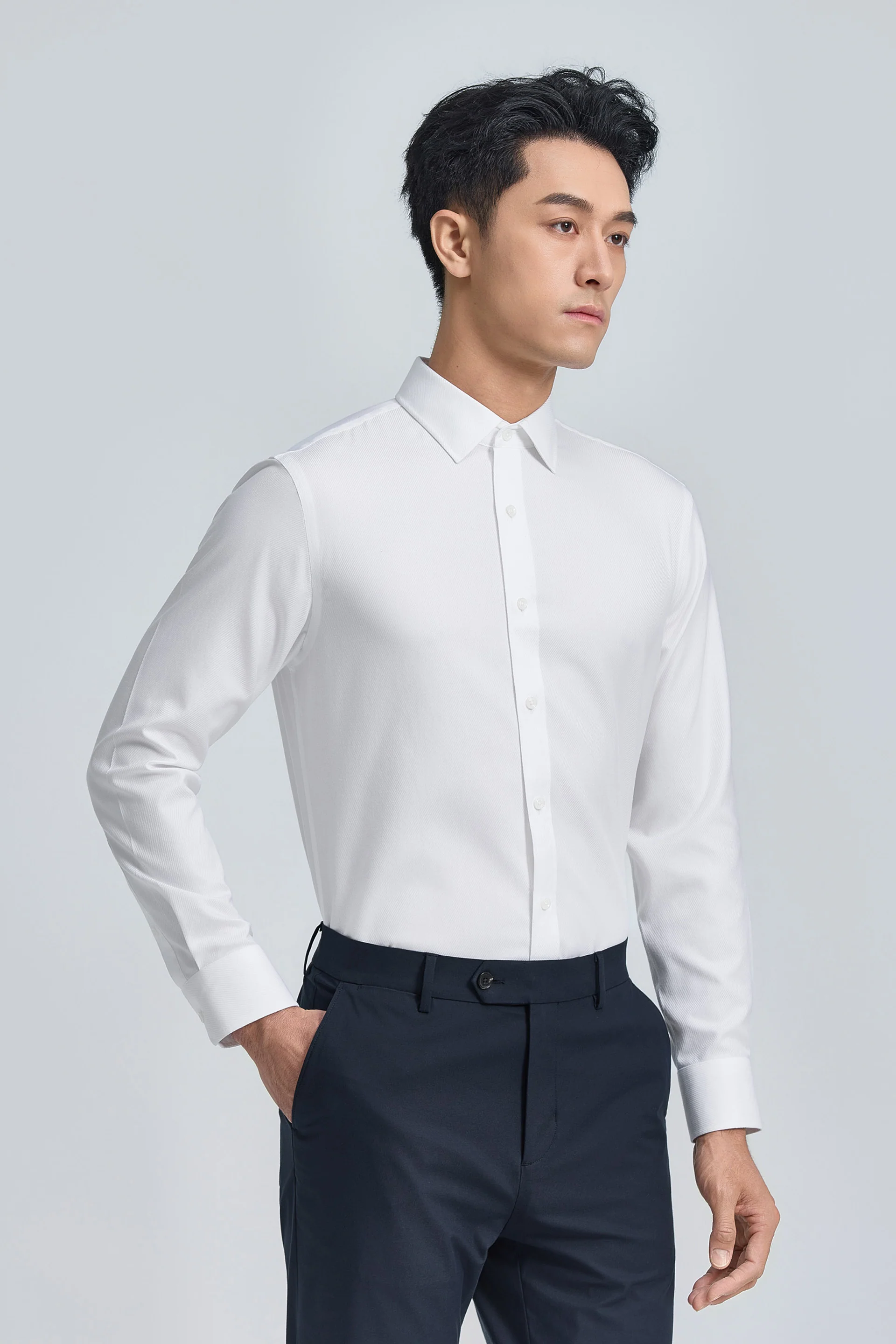 InstantCool Dobby Dress Shirt | Blanc White 27230N - Image 5