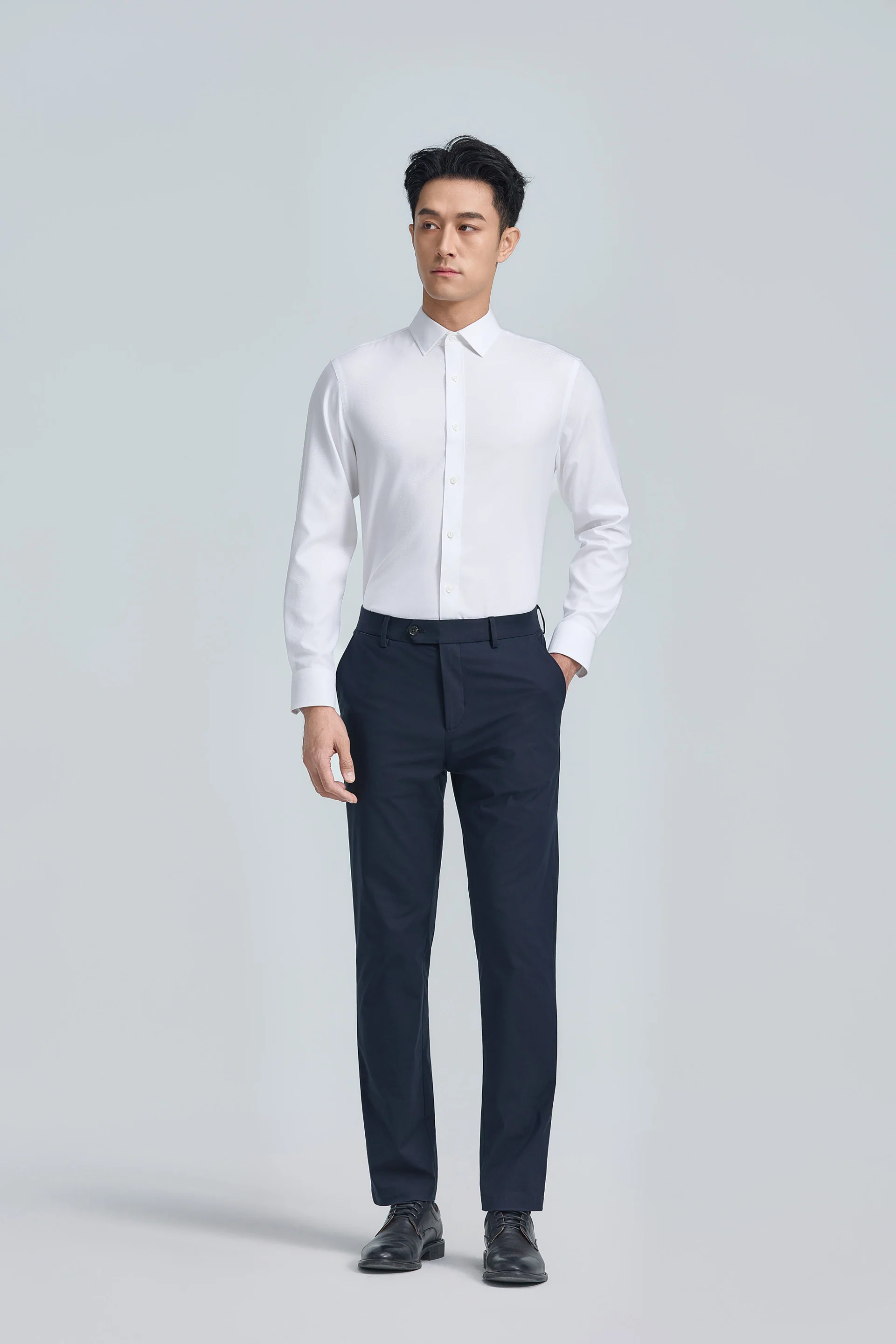 InstantCool Dobby Dress Shirt | Blanc White 27230N - Image 6
