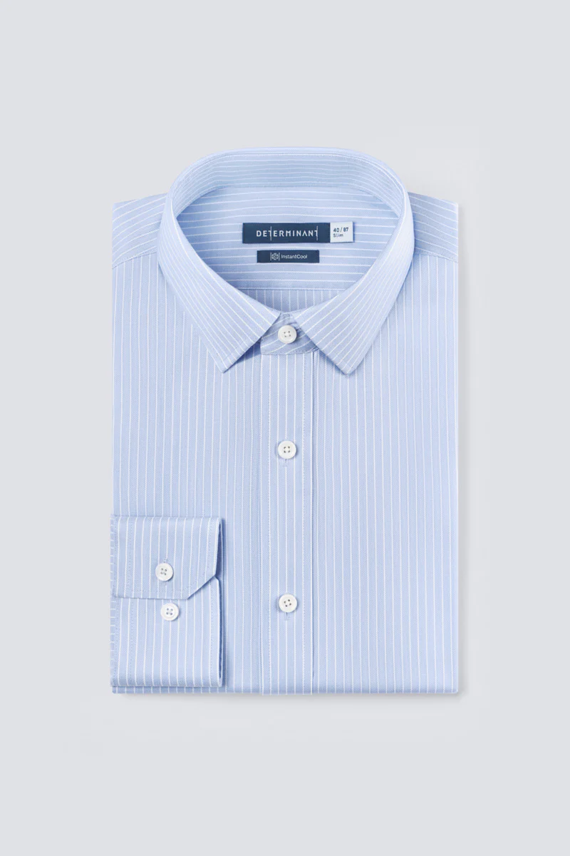 InstantCool Dobby Dress Shirt | Blue Stripes 15952N - Image 3