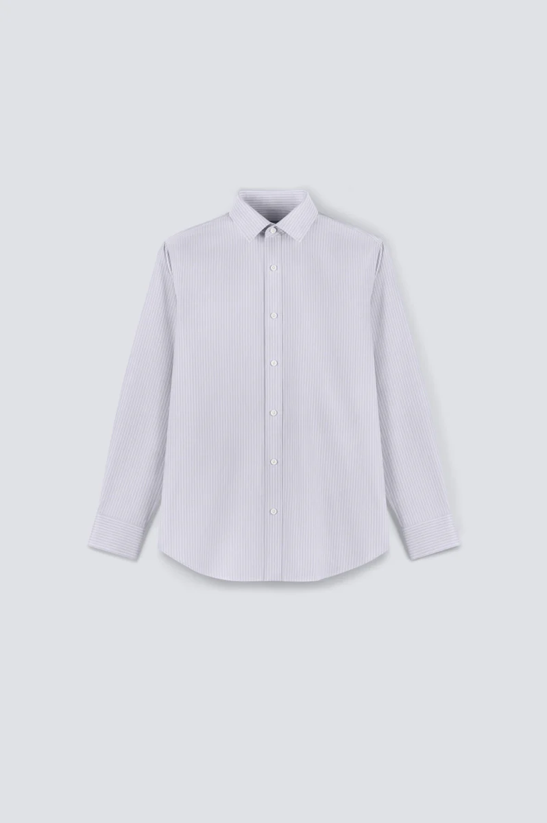 InstantCool Dobby Dress Shirt | Grey Stripes 19390N - Image 6