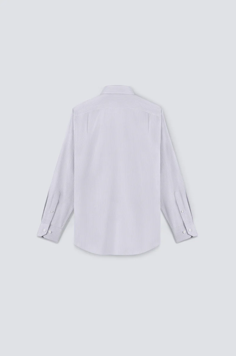 InstantCool Dobby Dress Shirt | Grey Stripes 19390N - Image 7