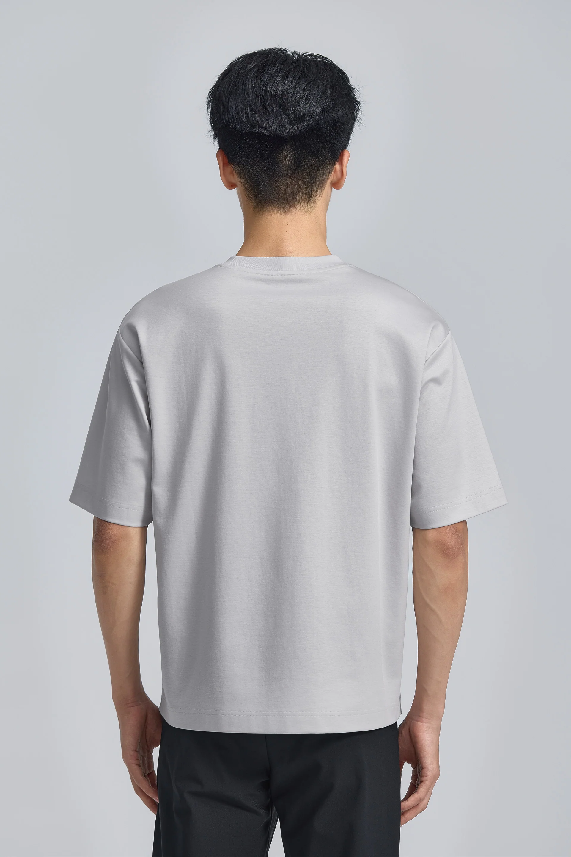 InstantCool Double-Face Knit Crew Neck Pocket T-shirt | Light Grey GYFL01 - Image 3