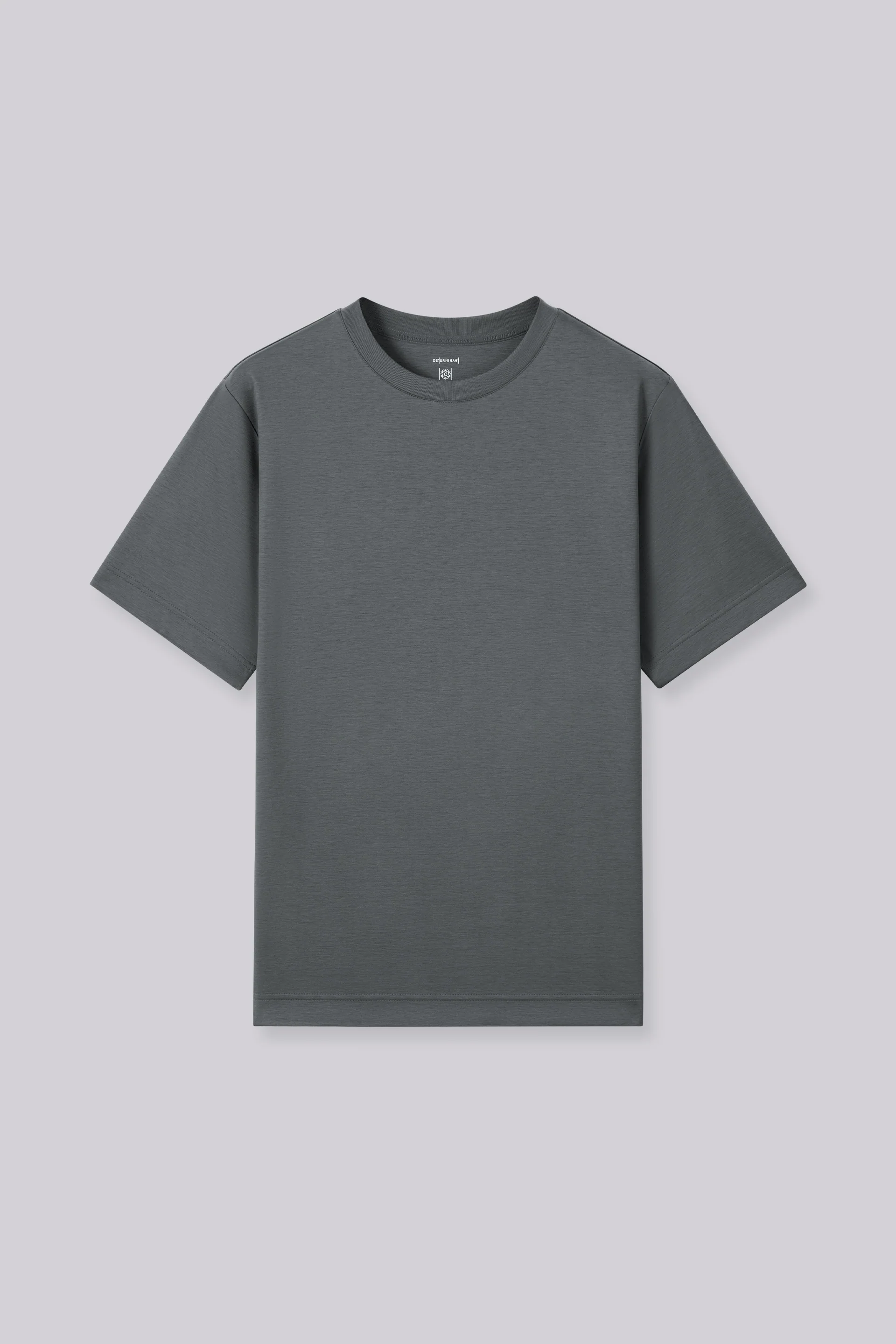 InstantCool Double-Face Knit Crew Neck T-shirt | Dark Grey GYE149 - Image 4