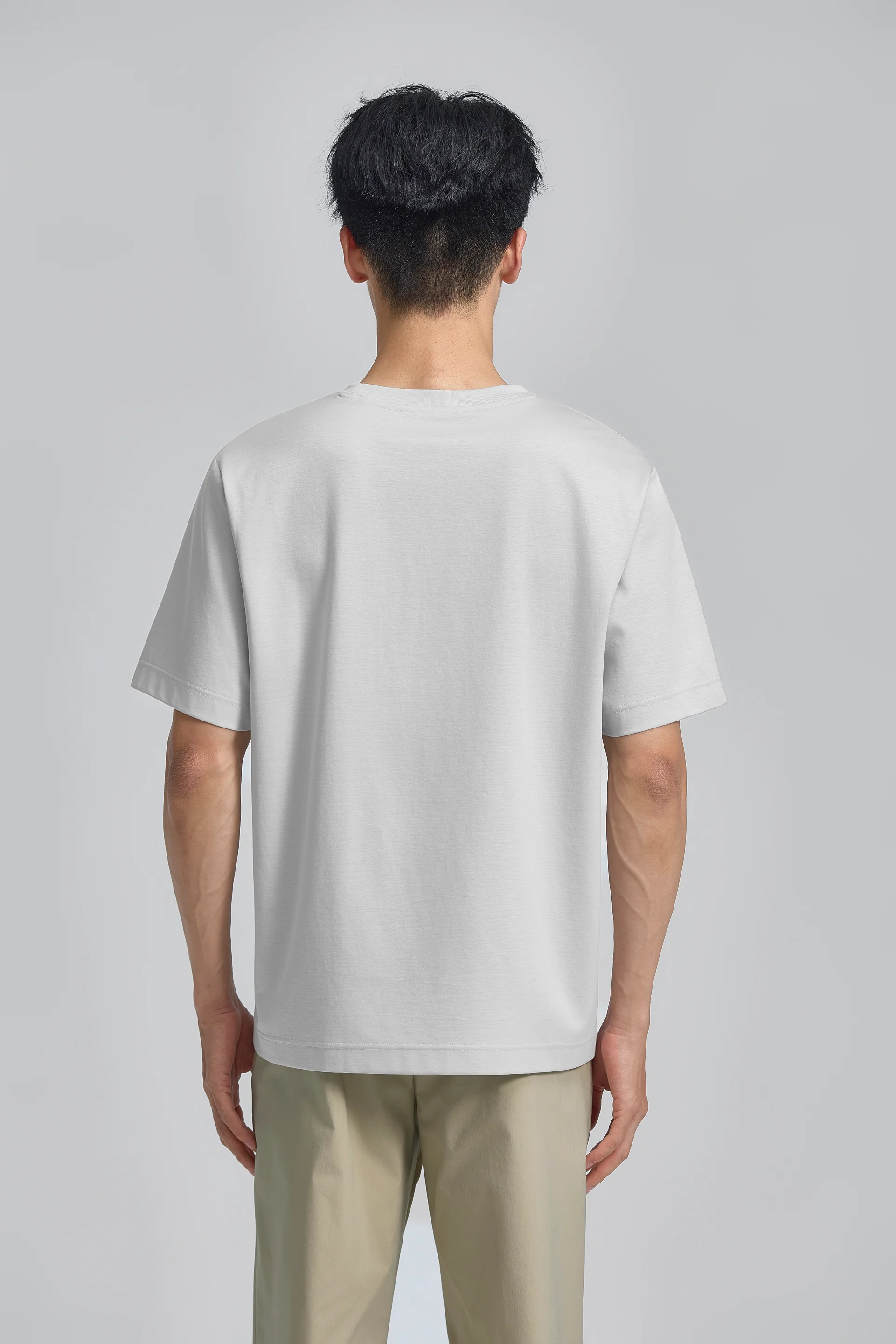 InstantCool Double-Face Knit Crew Neck T-shirt | Light Grey GYFL01 - Image 9