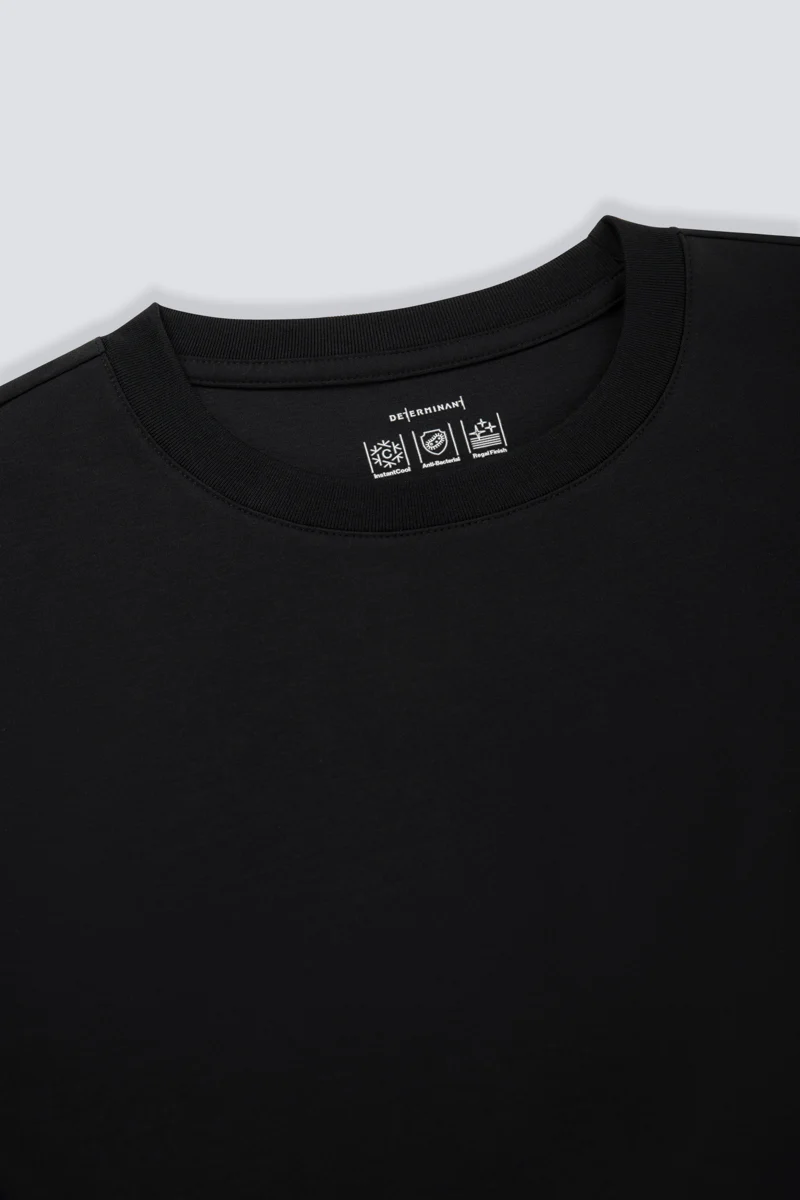 InstantCool Jersey Crew Neck T-Shirt | Black BKFD01 - Image 6