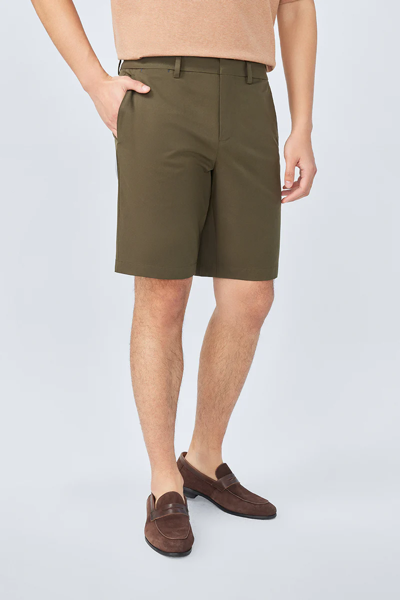 InstantCool Lightweight Twill Smart Shorts | Dark Green 22623N - Image 2