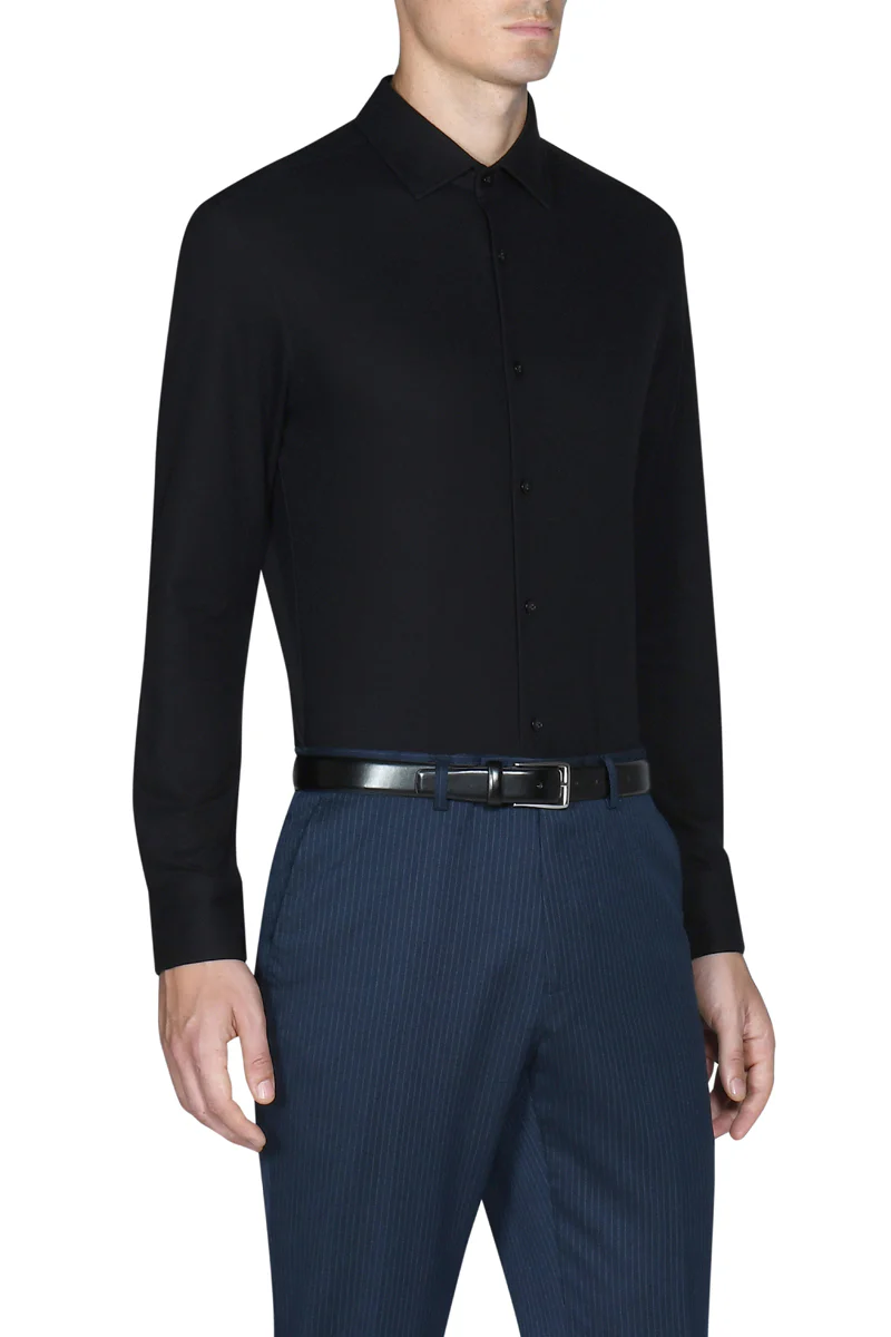 Knit Smart Shirt | Black BKFD01 - Image 3